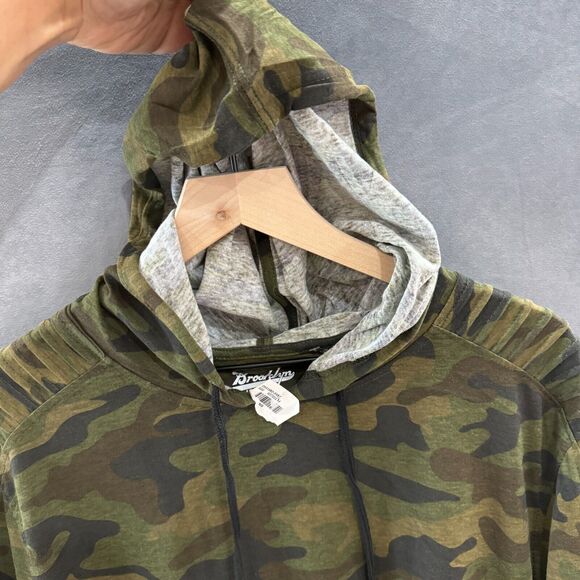 Camo Short‎ Sleeve Hoodie Womens Medium Brooklyn Cloth Green Pullover Streetwear - Picture 12 of 13